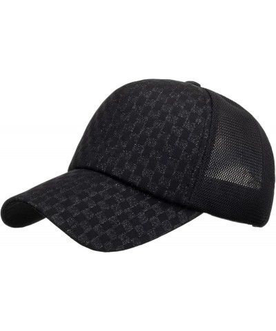 Hat Hip Baseball Hop Breathable Women Fashion Hat Beach Sun Cap Men Baseball Caps Mens Summer Hats Black-4 $12.98 Baseball Caps