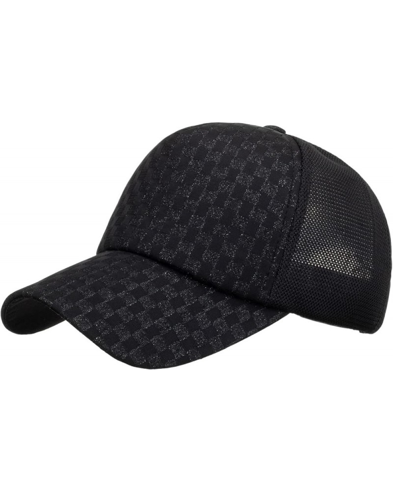 Hat Hip Baseball Hop Breathable Women Fashion Hat Beach Sun Cap Men Baseball Caps Mens Summer Hats Black-4 $12.98 Baseball Caps