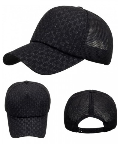 Hat Hip Baseball Hop Breathable Women Fashion Hat Beach Sun Cap Men Baseball Caps Mens Summer Hats Black-4 $12.98 Baseball Caps