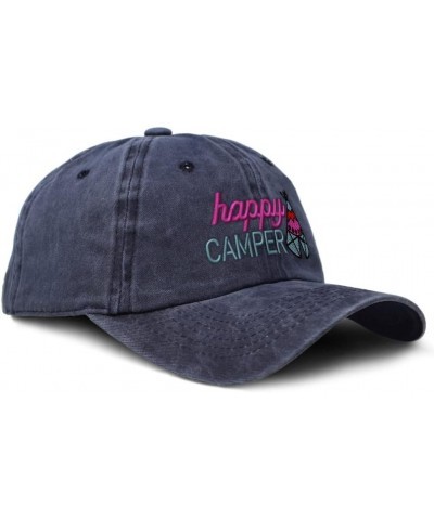 Custom Soft Washed Baseball Cap Happy Camper Style C Dad Hats for Men & Women Navy Design Only $16.11 Baseball Caps