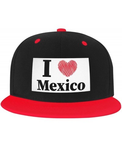 I Love Mexico Baseball Cap for Men Women Snapback Hat Adjustable Flat Bill Hats Red $11.37 Baseball Caps