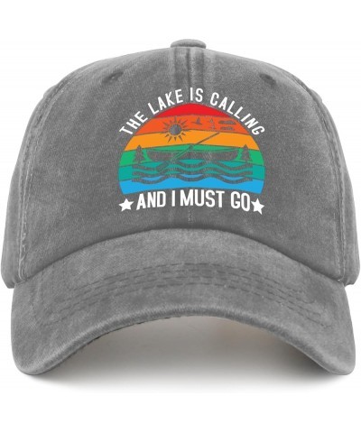 The Lake is Calling and I Must Go Hat Women's Hat Pigment Black Hiking Hat Women Gifts for Grandma Running Hat Pigment Gray $...