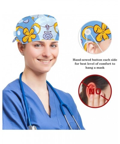 Nursing Hats,Working Cap with Buttons and Cotton Sweatband R662e3jndq $7.42 Skullies & Beanies