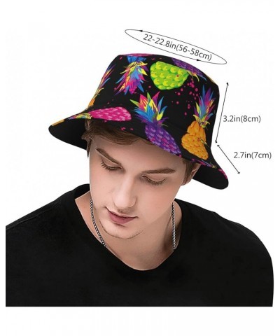 Unisex Pineapple Bucket Hat Beach Sun Hat Aesthetic Fishing Hat for Men Women Teens Sun Hats Pattern (9) $10.57 Sun Hats