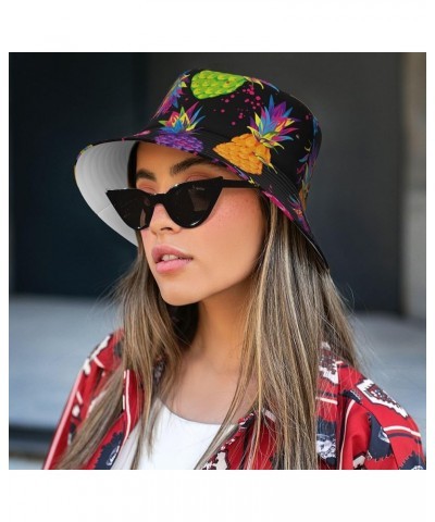 Unisex Pineapple Bucket Hat Beach Sun Hat Aesthetic Fishing Hat for Men Women Teens Sun Hats Pattern (9) $10.57 Sun Hats