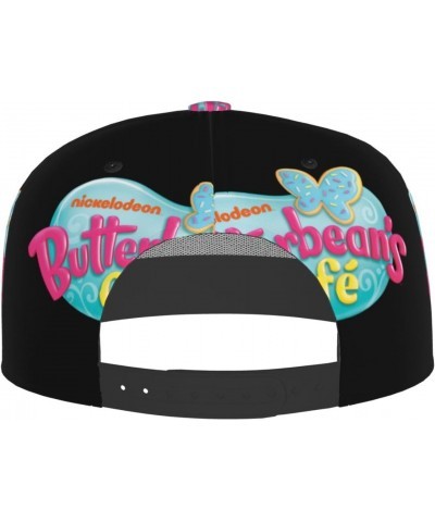 Butterbean's Anime Cafe Hat Flat-Brimmed Baseball Cap Dad Ball Hat Snapback Hip Hop Cap for Men and Women Black $11.75 Baseba...