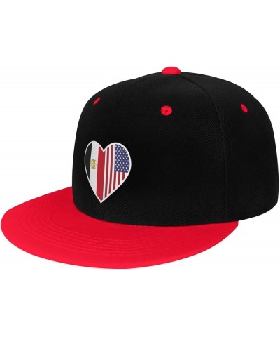 I Love America and Egypt Snapback Hat for Men Women Baseball Cap Trucker Flat Bill Hats Dad Caps Red $12.60 Baseball Caps