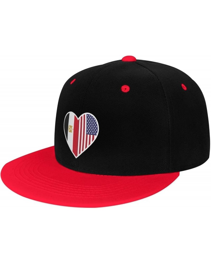 I Love America and Egypt Snapback Hat for Men Women Baseball Cap Trucker Flat Bill Hats Dad Caps Red $12.60 Baseball Caps