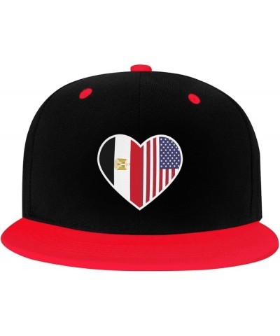 I Love America and Egypt Snapback Hat for Men Women Baseball Cap Trucker Flat Bill Hats Dad Caps Red $12.60 Baseball Caps