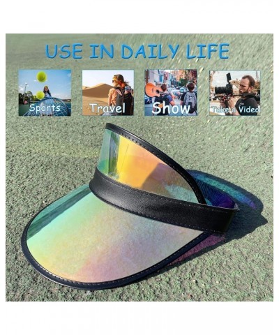 5 Pack Sun Visor Hats Women Clear Colorful Party Outdoor Sports Beach Golf Cap Black.blue $17.55 Sun Hats