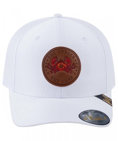 V2 Embroidered and Laser-Engraved Cancer Zodiac (June 21 - July 22) - 6 Panel Baseball Cap - White/White $27.99 Baseball Caps