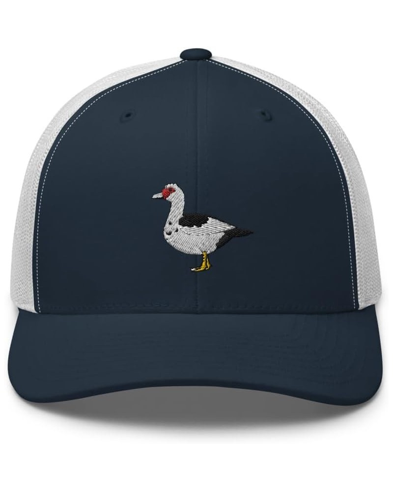 Muscovy Duck Trucker hat, Embroidered Unisex hat, Muscovy Duck Gifts, for Duck Lovers, Birthday Navy/ White $15.38 Baseball Caps