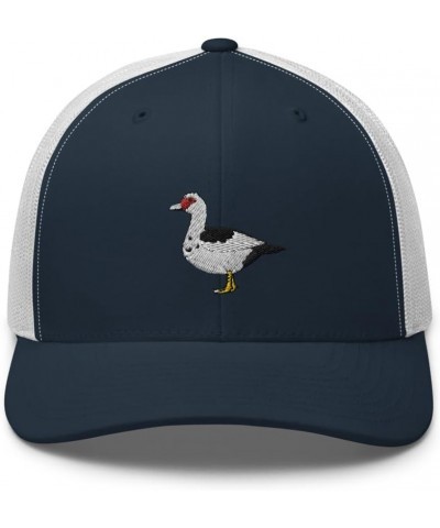 Muscovy Duck Trucker hat, Embroidered Unisex hat, Muscovy Duck Gifts, for Duck Lovers, Birthday Navy/ White $15.38 Baseball Caps