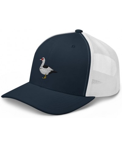 Muscovy Duck Trucker hat, Embroidered Unisex hat, Muscovy Duck Gifts, for Duck Lovers, Birthday Navy/ White $15.38 Baseball Caps