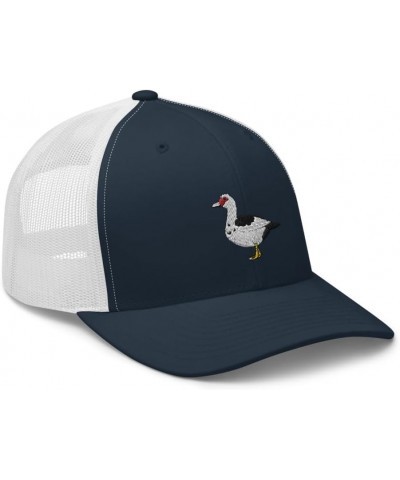 Muscovy Duck Trucker hat, Embroidered Unisex hat, Muscovy Duck Gifts, for Duck Lovers, Birthday Navy/ White $15.38 Baseball Caps