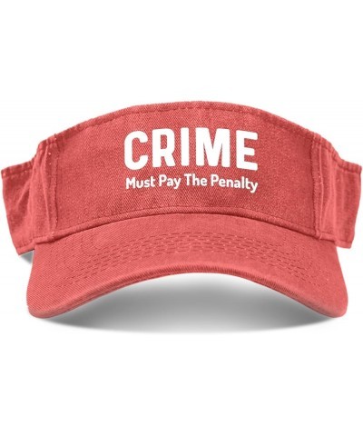 Crime Must Pays The Penalty Visors for Women Hat Sun Visor Hats for Adult Baseball Cap Uv Protection Funny Golf Cap Saffron $...