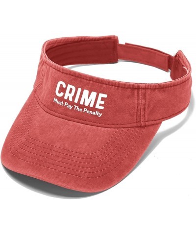 Crime Must Pays The Penalty Visors for Women Hat Sun Visor Hats for Adult Baseball Cap Uv Protection Funny Golf Cap Saffron $...