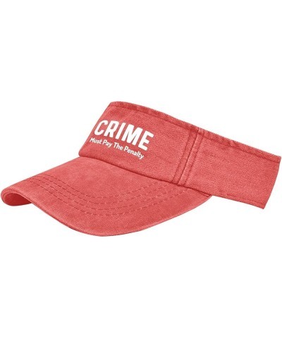 Crime Must Pays The Penalty Visors for Women Hat Sun Visor Hats for Adult Baseball Cap Uv Protection Funny Golf Cap Saffron $...