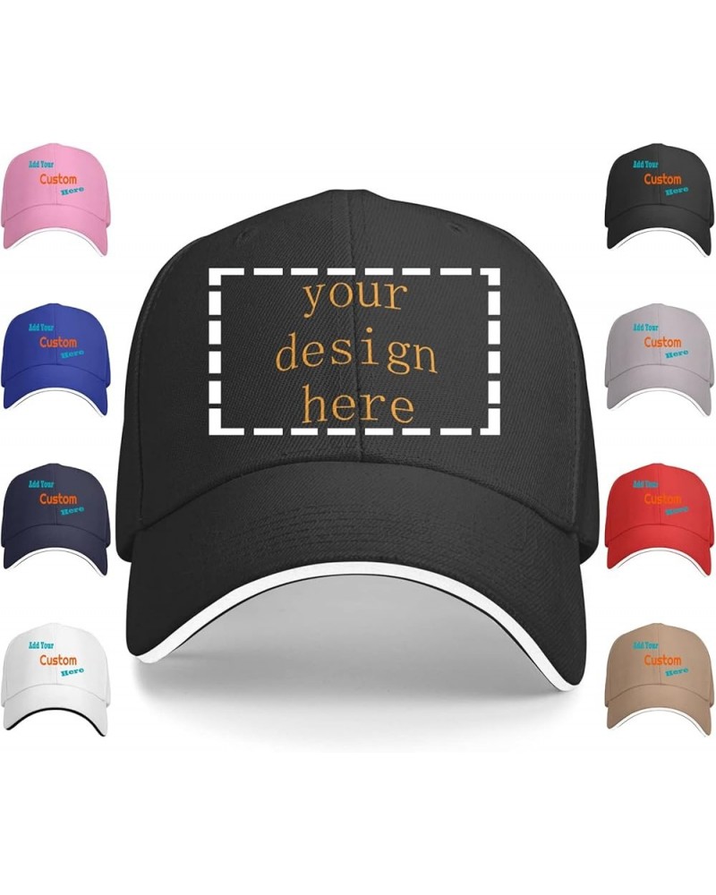 Customized Cap Your Design Here,Personalized Hats,Custom Hats Design Your Own Classic Mens Womens Trucker Cap Custom $9.37 Ba...