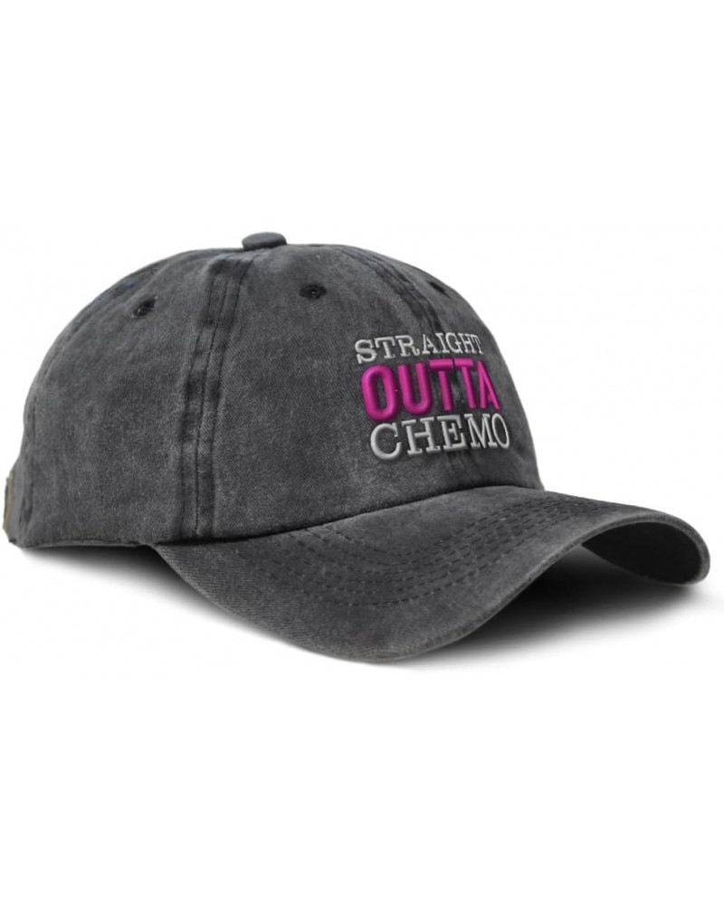 Soft Washed Baseball Cap Straight Outta Chemo Cotton Dad Hats for Men & Women Black $15.11 Baseball Caps