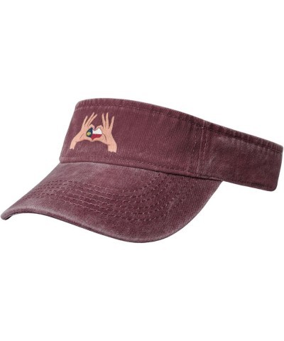 Holding A Heart Flag of Wake Island Sun Visor Hats for Women Men Sun Hat Vintage Golf Hat Adjustable Baseball Cap Red $14.86 ...