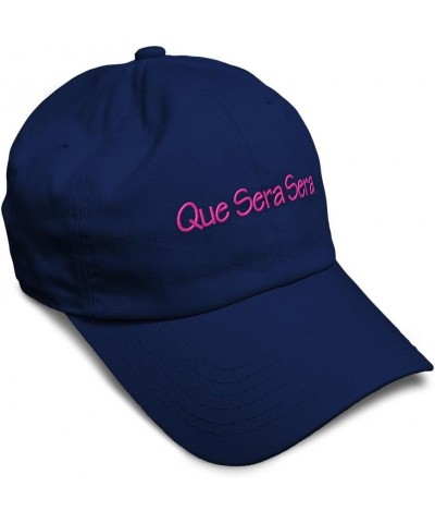 Soft Baseball Cap Que Sera Sera Cotton Dad Hats for Men & Women Navy $13.16 Baseball Caps