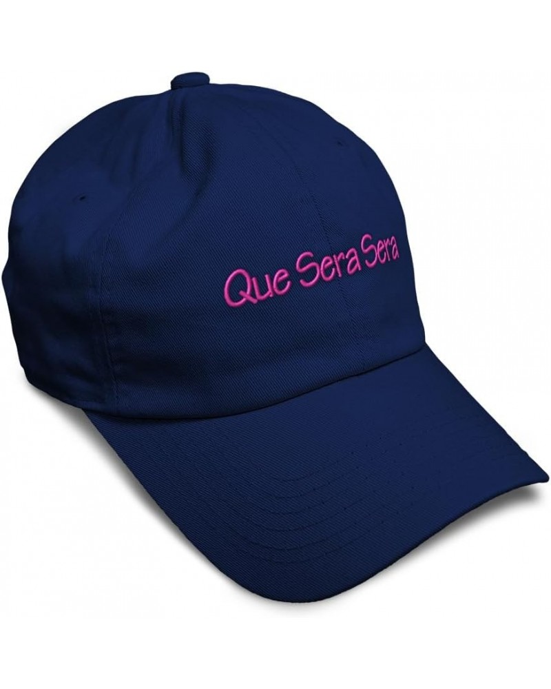 Soft Baseball Cap Que Sera Sera Cotton Dad Hats for Men & Women Navy $13.16 Baseball Caps