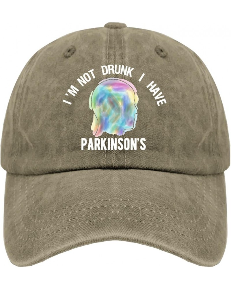 I'm Not Drunk I Have Parkinson's Hats Anime Hat Pigment Black Womens Bucket Hat Gifts for Boyfriends Golf Caps Pigment Khaki ...