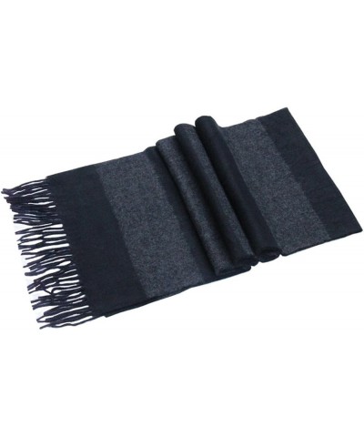 Women Men Winter Luxury Cozy Wool Warm Tartan Checked Plaid Wrap Scarf Dark Gray/Black $12.09 Scarves