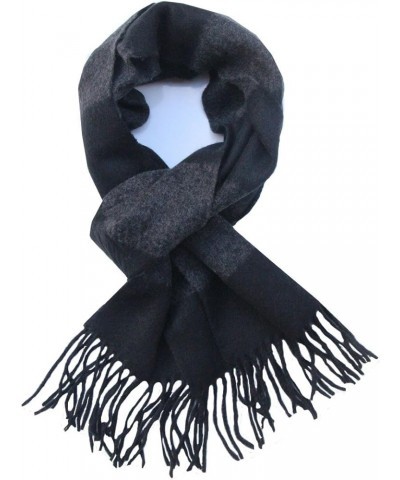 Women Men Winter Luxury Cozy Wool Warm Tartan Checked Plaid Wrap Scarf Dark Gray/Black $12.09 Scarves