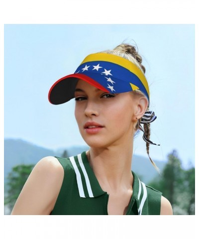 Flag of Venezuela Sunshade Empty top hat, Breathable, Velcro Adjustable Cap, with Sweatband, no Blocking Sight, Tennis Ball C...