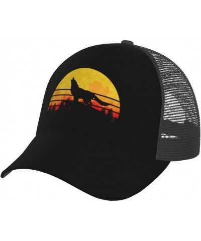 Vintage Wolf Retro Eighties Wolfdog Men's Baseball Cap Low Profile Dad Hat Adjustable Mesh Trucker Cap Black $10.96 Baseball ...