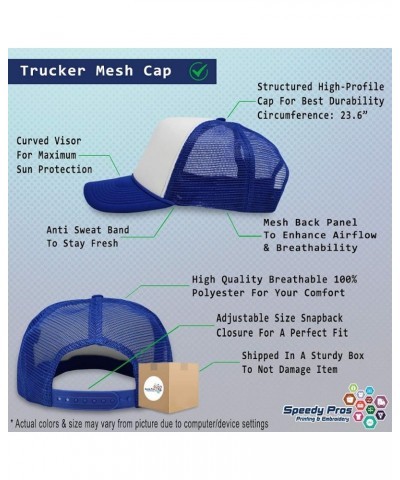 Trucker Hat If Camping Can't Fix It's A Very Serious Problem Problem Polyester Royal Blue Design Only $12.00 Baseball Caps