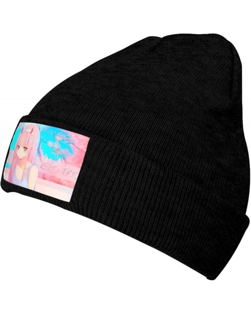 Darling in The Anime FranXX Zero Two Beanie Hat for Men and Women Winter Thermal Cuffed Knit Skull Cap Ski Hats Black Black $...