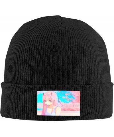 Darling in The Anime FranXX Zero Two Beanie Hat for Men and Women Winter Thermal Cuffed Knit Skull Cap Ski Hats Black Black $...