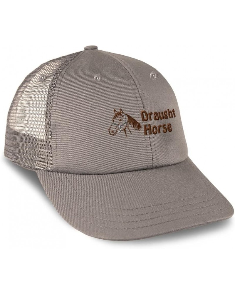 Custom Trucker Hat Baseball Cap Draught Horse Horses Pony Cotton Equestrian Dad Hats for Men & Women Grey Design Only $18.28 ...