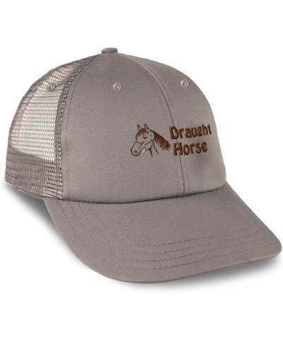 Custom Trucker Hat Baseball Cap Draught Horse Horses Pony Cotton Equestrian Dad Hats for Men & Women Grey Design Only $18.28 ...