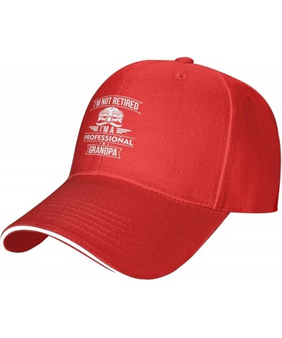 I'm Not Retired I'm A Professional Grandpa A Unisex Adjustable Stylish Casual Sandwich Baseball Cap Red $8.96 Baseball Caps