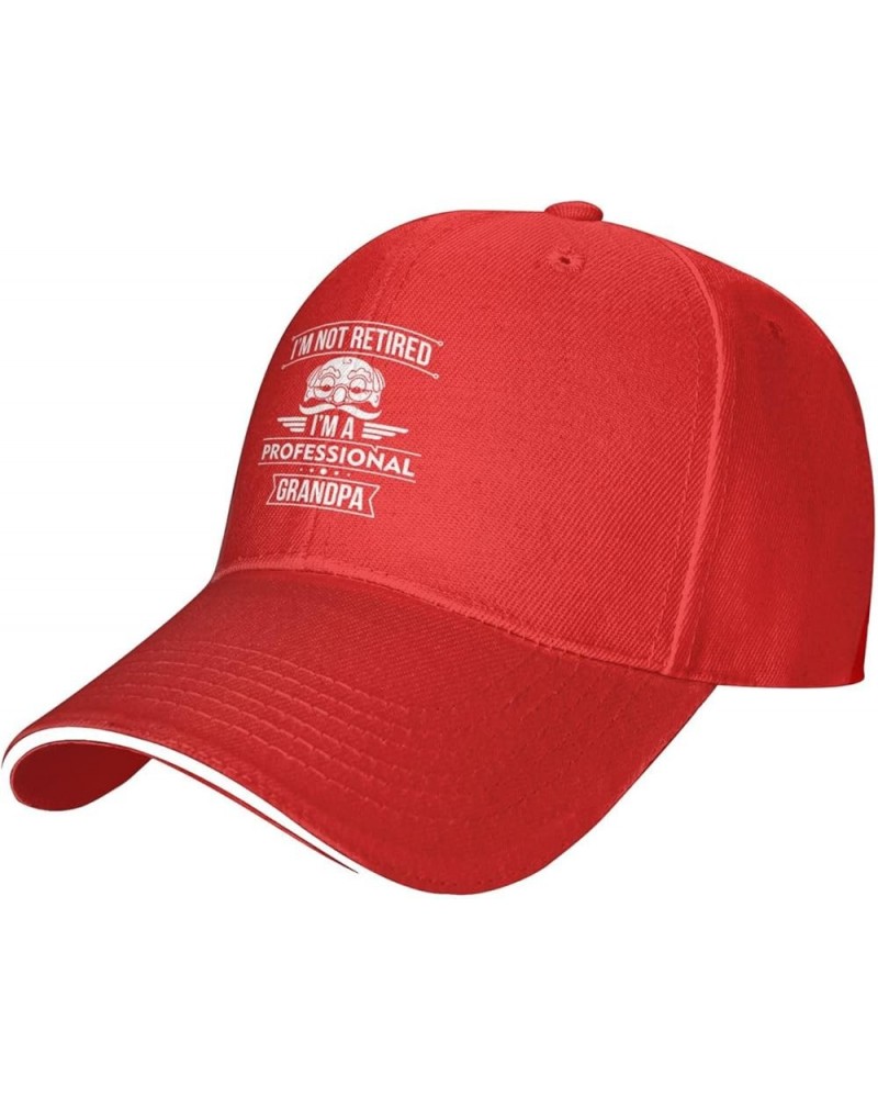 I'm Not Retired I'm A Professional Grandpa A Unisex Adjustable Stylish Casual Sandwich Baseball Cap Red $8.96 Baseball Caps