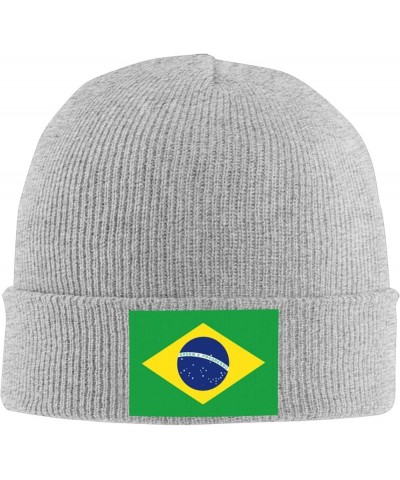 Brazil Flag Cozy Knitted Hat for Winter - Warm Comfort Black Gray $11.15 Skullies & Beanies