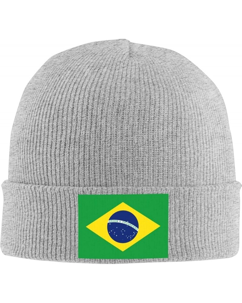 Brazil Flag Cozy Knitted Hat for Winter - Warm Comfort Black Gray $11.15 Skullies & Beanies