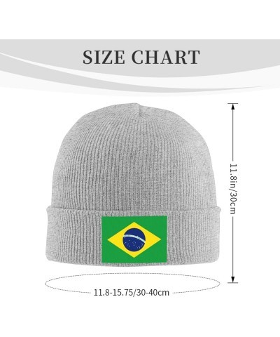 Brazil Flag Cozy Knitted Hat for Winter - Warm Comfort Black Gray $11.15 Skullies & Beanies