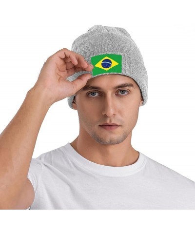 Brazil Flag Cozy Knitted Hat for Winter - Warm Comfort Black Gray $11.15 Skullies & Beanies