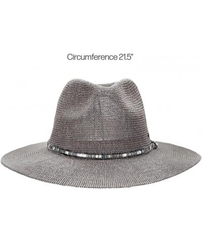 Panama Hat with Multi Thread and Rhinestone Trim Band - for Women Dk. Grey 60% Paper, 40% Polyester $15.54 Sun Hats