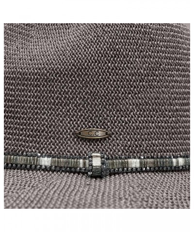 Panama Hat with Multi Thread and Rhinestone Trim Band - for Women Dk. Grey 60% Paper, 40% Polyester $15.54 Sun Hats