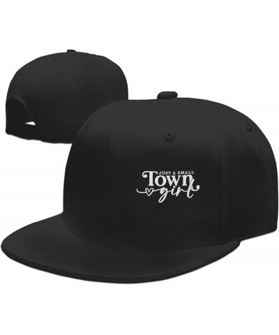 Nevfugo Just A Small Town Hat Flat Brim Dad Hats for Men Women Hip Hop Baseball Cap Adjustable Black Novetly Caps Black $10.9...