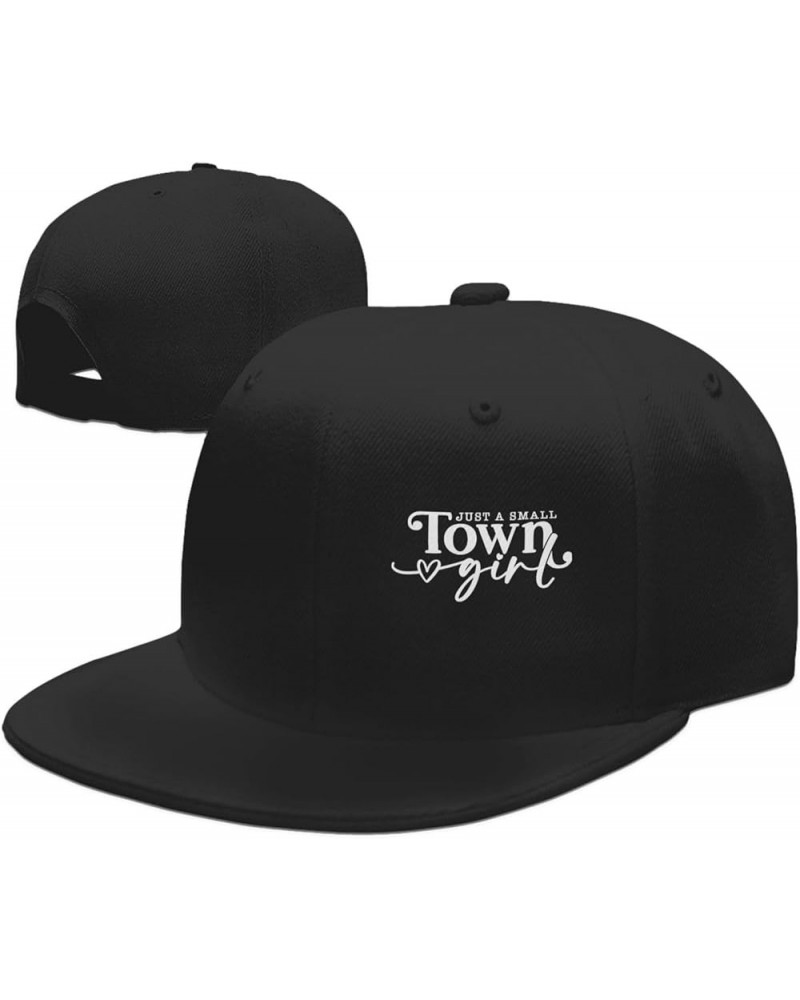 Nevfugo Just A Small Town Hat Flat Brim Dad Hats for Men Women Hip Hop Baseball Cap Adjustable Black Novetly Caps Black $10.9...