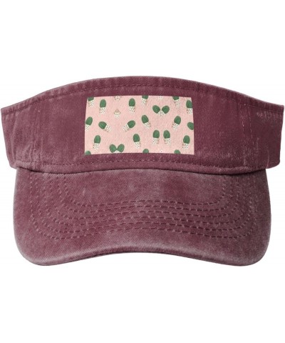 Cactus Green Sun Visor Hats,Open Top Hat for Women and Men,Fishing-Hats,Adult Sunscreen Visor Cap Red $12.81 Visors