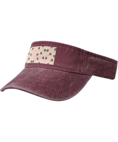 Cactus Green Sun Visor Hats,Open Top Hat for Women and Men,Fishing-Hats,Adult Sunscreen Visor Cap Red $12.81 Visors