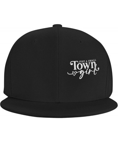 Nevfugo Just A Small Town Hat Flat Brim Dad Hats for Men Women Hip Hop Baseball Cap Adjustable Black Novetly Caps Black $10.9...